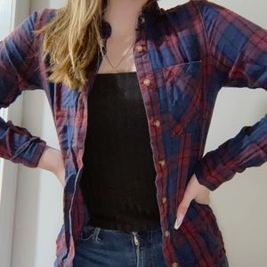 Red and navy blue flannel